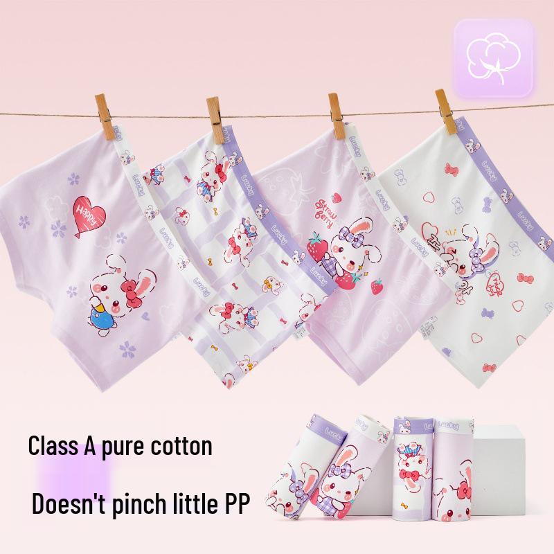 

Girls Pure Cotton Cartoon Boxer Briefs – Comfortable, Healthy, Flat-Leg Shorts for Elementary to Middle School Kids XL 38-48 lbs 115-130cm