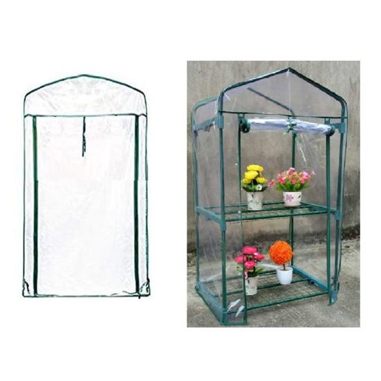 Klar PVC Drivhus-erstatningsdeksel med glidelåsdør Optimalt sollys Plantevekst Synlighet UV-bestandig drivhusfilm Hageutstyr