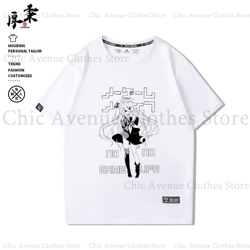 Anime NO GAME NO LIFE Series Print Tshirt for Unisex Women Cotton Tshirt Summer Tops Short Sleeve Tee Daily Clothes Casual T Shirt