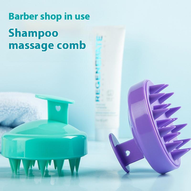 Hot Selling Soft Silicone Head Massager Shampoo Clean Scalp Massage Brush Hand-held Elastic Comb for Barber Shop&Home Bathroom