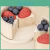 Wooden Blueberry Simulation Strawberry Cake Model Children Toy Set For Role Play
