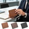 Herren Schlanke Brieftasche Kurze Faltbrieftasche mit Ausweisfenster Minimalistischer Kartenhalter Geldbörse Geschenk für Ehemann Vater