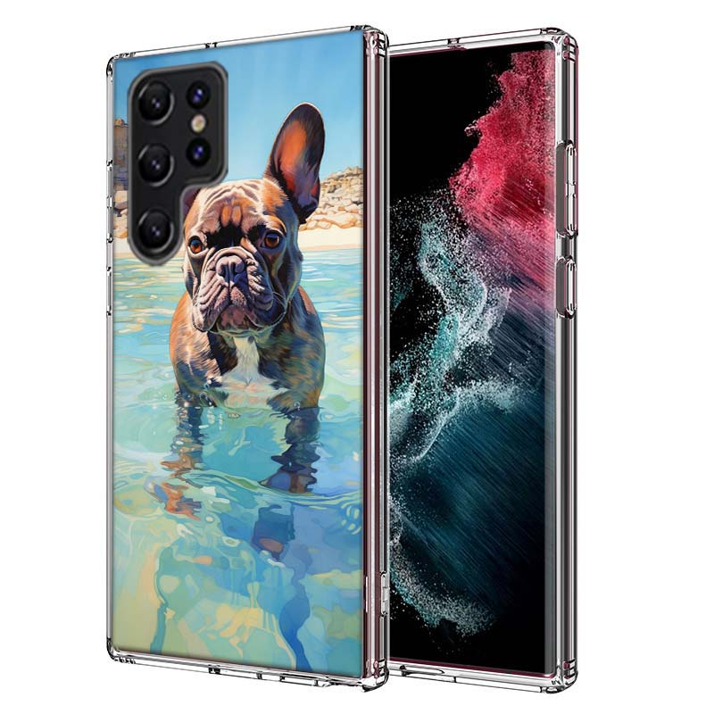 

French Bulldog Dog Pug Cover For Samsung Galaxy S21 S20 S23 FE S22+ S24 Ultra S25 Edge Phone Case S10 Plus Clear Capa Coque Patt Samsung S23