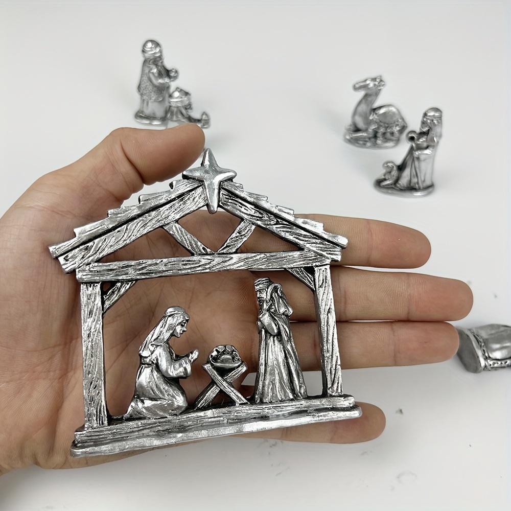 7pcs/set Handcrafted Nativity Scene Set Mini Resin Figurines for Christmas Religious Decor Perfect for Bedroom Display