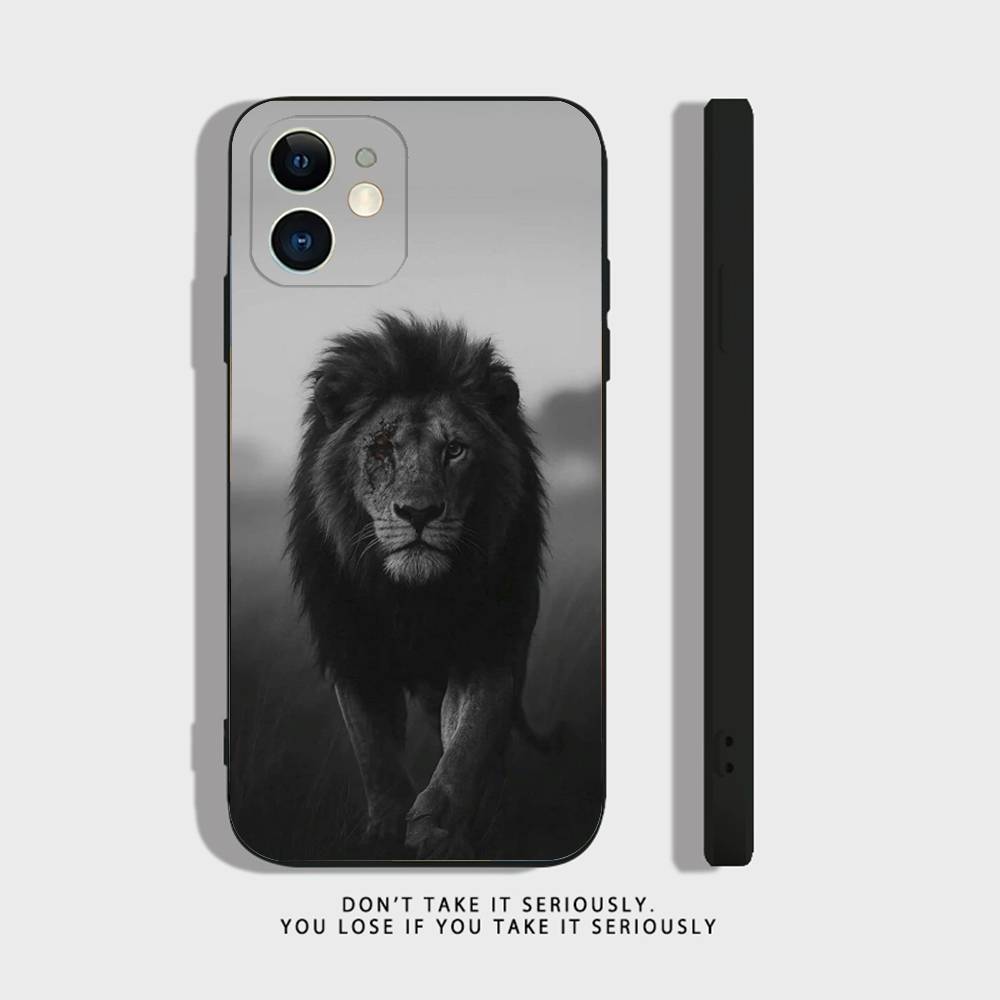 

Lion Pattern Phone Case For iPhone 17 16,15,14,13,12,11,Pro,XS,Max,XR,Plus,Mini Soft Silicone Black Shockproof iPhone13