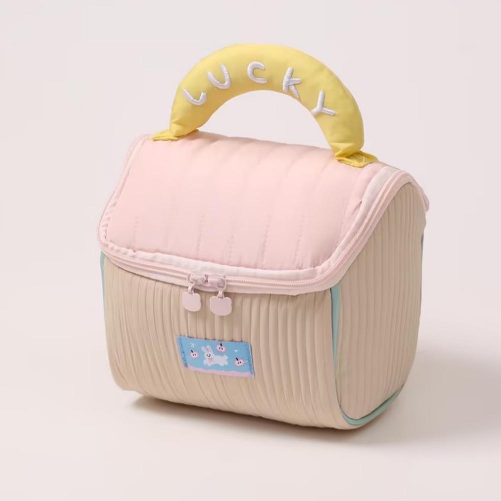 Portable Travel Cosmetic Bag with Niche Design & Cute Cartoon Pattern Storage Bags Style Large-Capacity Stylish House-Shaped Bag
