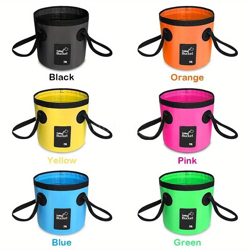 Folding Bucket Portable Outdoor Travel Foldable Water Bucket Bowl Sink Washing Bag Car Wash Bucket Multifunction for Camping