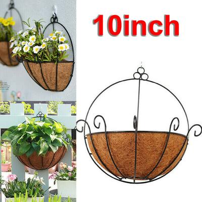 (SU)Cesta de flores semicircular, soporte para maceta, decoración para colgar en la pared del hogar y el jardín