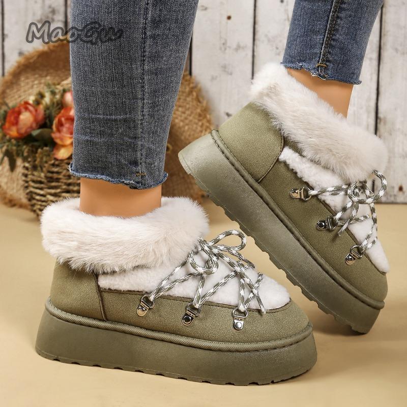 Fashion 2025 Autumn Winter Women Short Boots New Slip On Plush Snow Boots Warm Comfortable Women's Fur Shoes Botas Invierno Mujer Size36