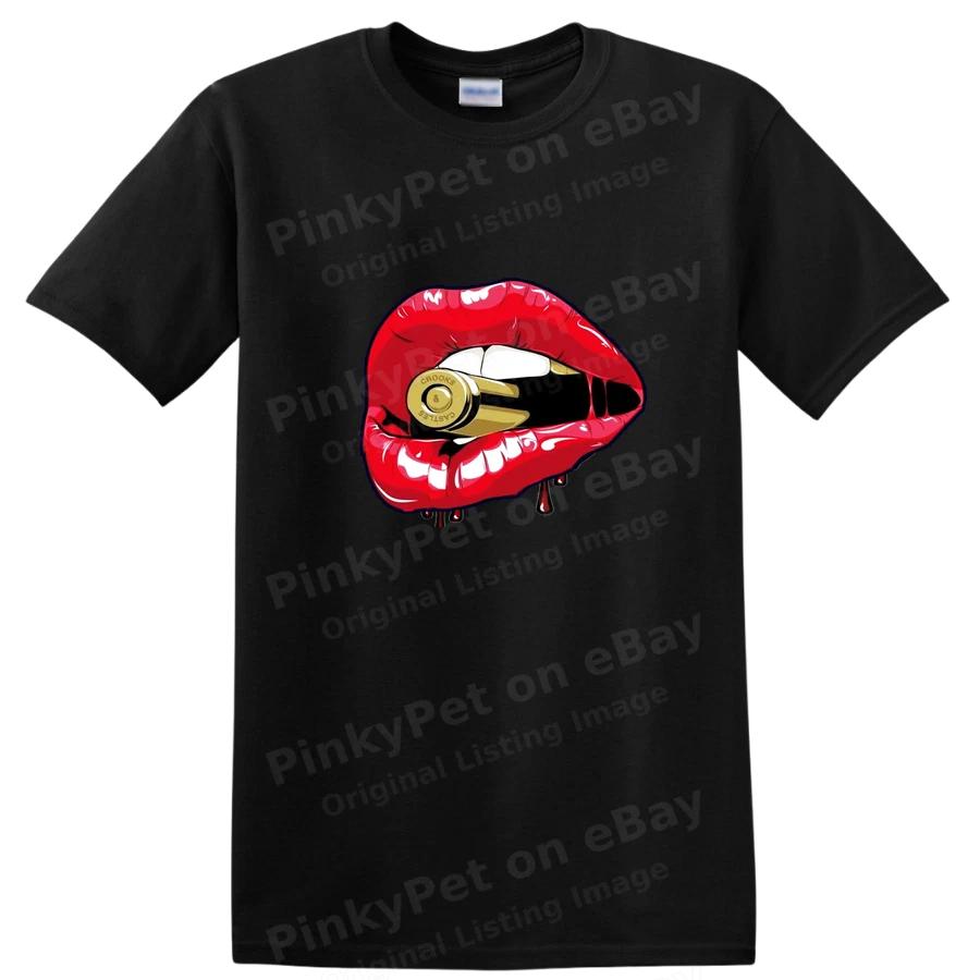 Bullet Lip Art Graphic T Shirt for Edgy Fashion Lovers - Cute Tee