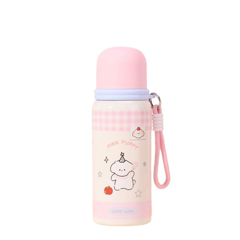 600ML New Cute Cartoon Thermal Cup Large Capacity Stainless Steel Water Cup Portable Fall Prevention Insulated Water Bottle