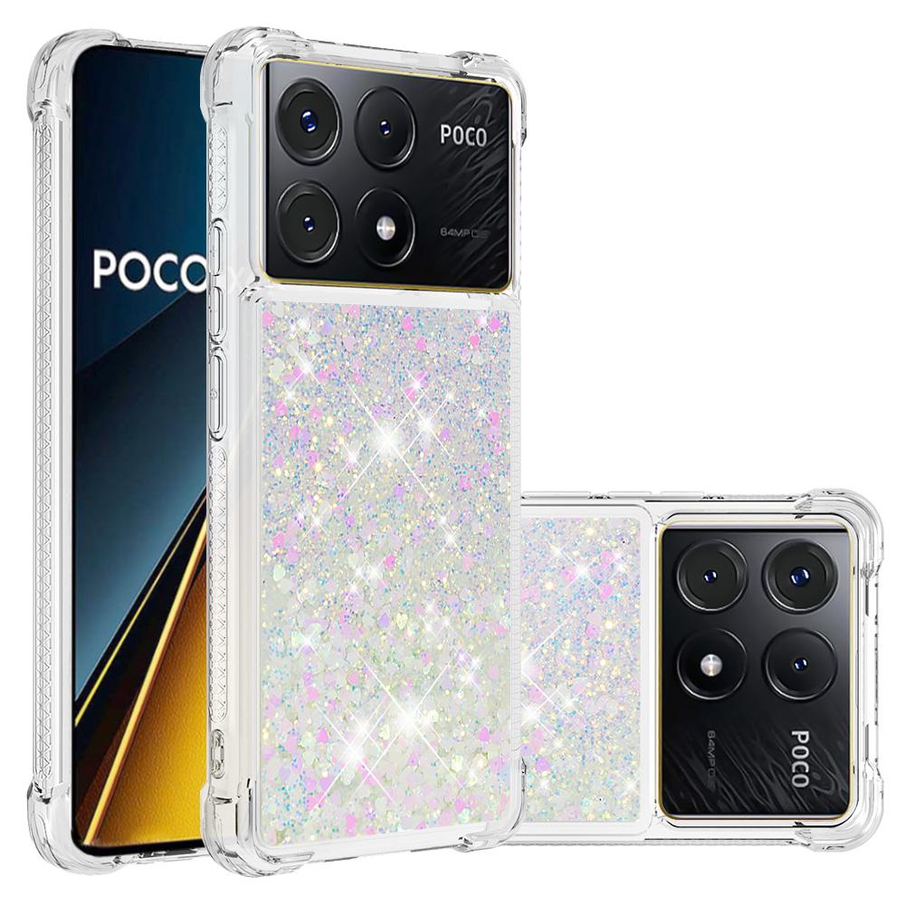 

For Xiaomi Poco X6 Pro 5G/Redmi K70E 5G TPU Case Glitter Quicksand Shockproof Phone Back Cover Laser/Hearts