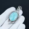 Unique Amazonite Gemstone Pendant, 925 Sterling Silver Jewelry, Handmade Jewelry, Boho Jewelry, Antique Pendant For Anniversary Gifts