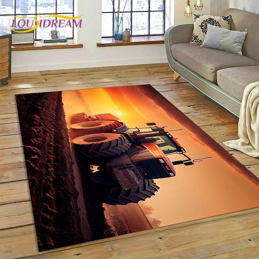 Retro Tractor Car 3D Truck Rug Carpet for Living Room Bedroom Home Decor,Floor Mat Non-slip Decoration for Sofa Doormat Kid Gift