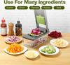 16-in-1 Chopper and Slicer—Vegetable Dicer, Mandoline Slicer, Spiralizer, Equipped with 8 Stainless Steel Blades, Includes Food Storage Container Less