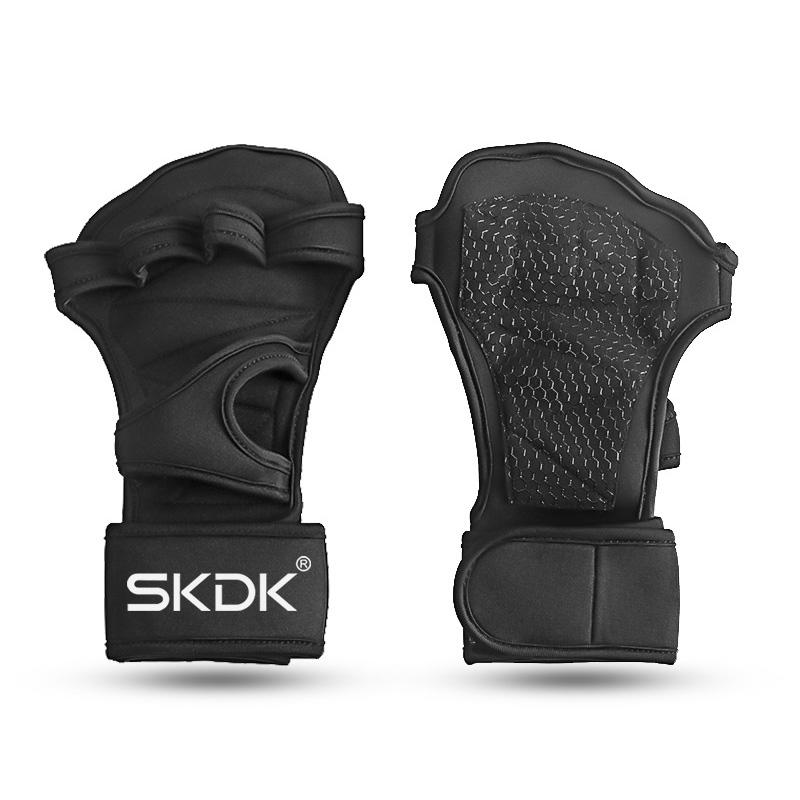 Weight Lifting Gloves With Wrist Wraps Comfortable Full Palm Protection Gym Workout Fitness Safety Gloves M чёрный