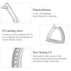 WOSTU 925 Sterling Silver Earrings for Women Shine Zircon Geometric Hypoallergenic Silver Earrings