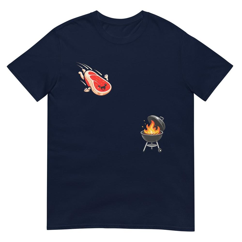 Steak Dive Funny Flying Steak Bbq Grilling Cookout Tshirt S