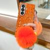 Applicable to Samsung galaxyzfold1 mobile phone case electroplating orange new Z Fold1 personalized hard case Z Fold1 flip folding screen