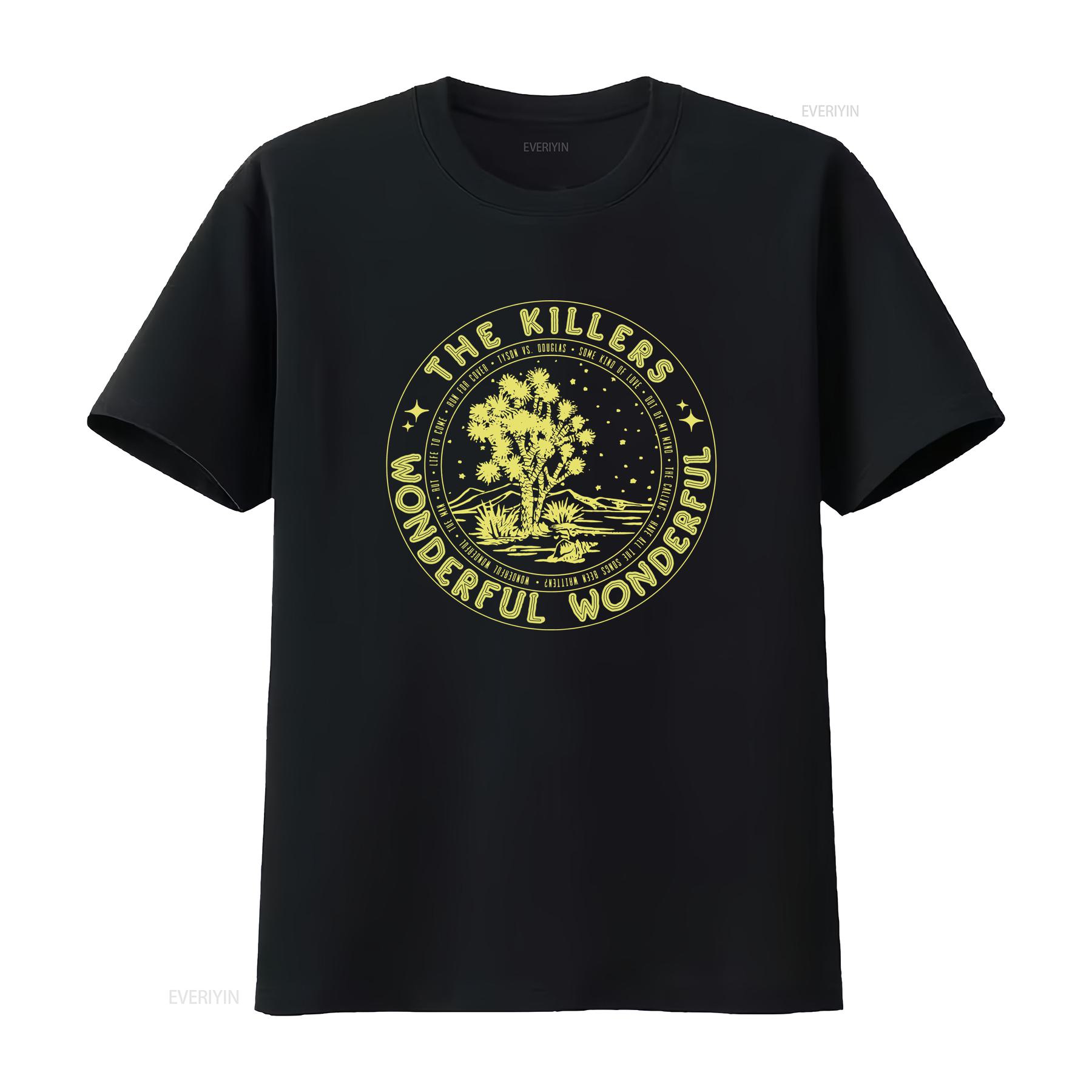 

The Killers Band Wonderful Tour Cotton T Shirt Full Size vintage Washed graphic Top For Everyday Wear Casual Soft homme Unisex 4XL