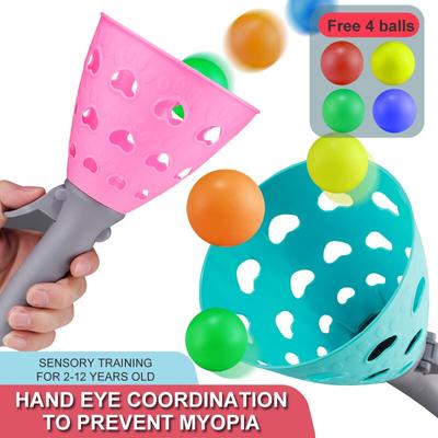 Parent-Child Outdoor Children Fun Ejection To Catch a Ball Launch Throwing Toy Pinball Sense Coaching Equipment Pair