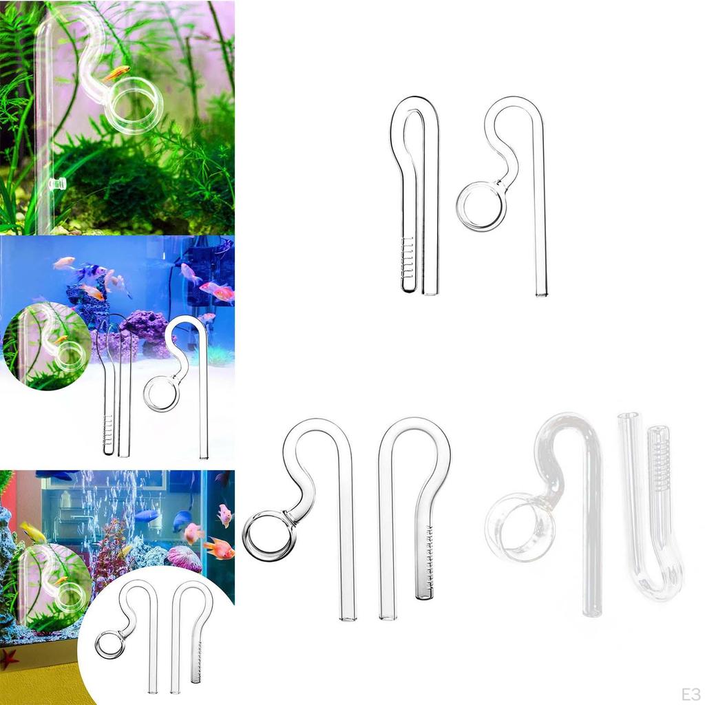 Aquarium Glass Lily Pipe Fish Tank Filter Inflow/outflow Skimmer Surface Clear