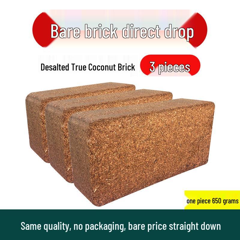 Orchid Nutrient Soil: Small Coconut Husk Bricks & Coarse Fiber for Phalaenopsis/Dendrobium Growing Medium