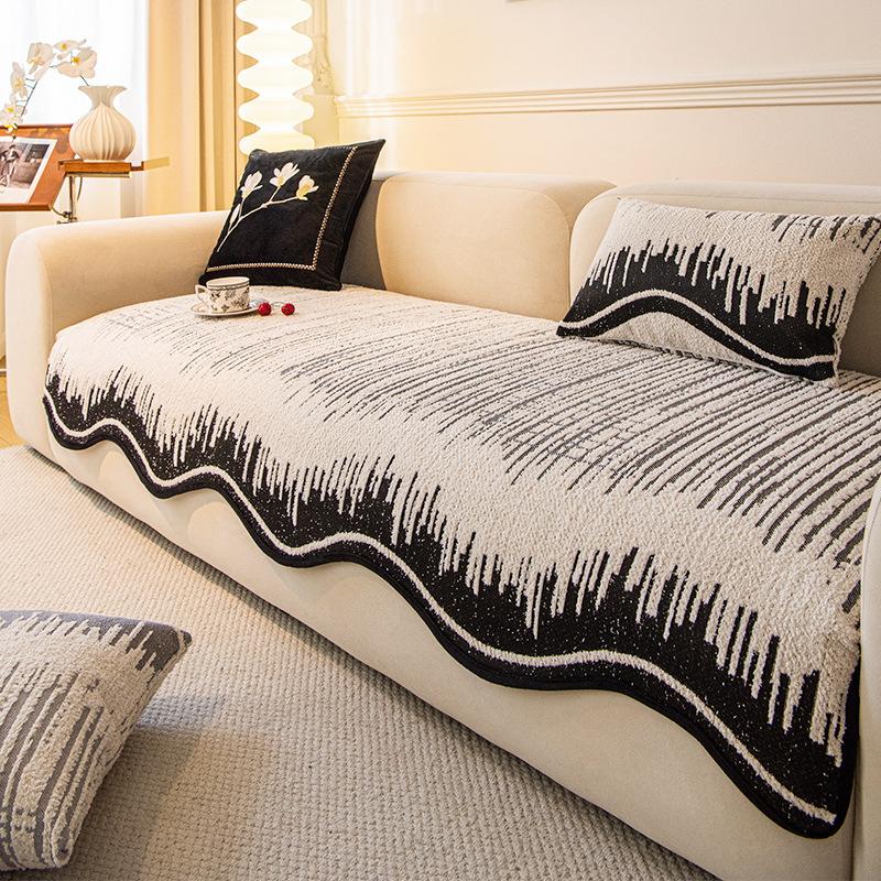 French Advanced Special-Shaped Sofa Cushion Is Universal In All Seasons  New Straight Row Thickened Seat Cushion Fixed Non-Slip Cover