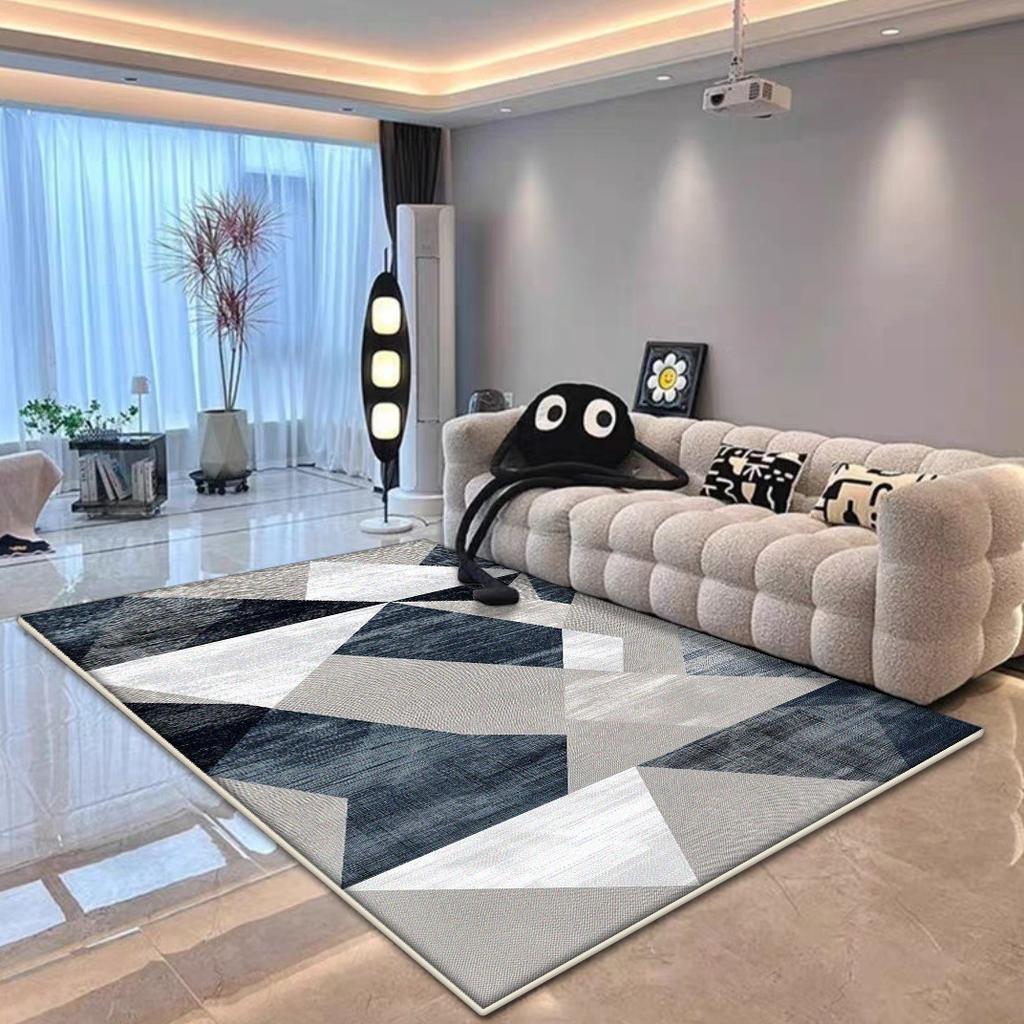 Nordic Geometric Home Carpet Decoration Living Room Modern Large Area Rug Foldable Washable Bedroom Bedside Non-slip Floor Mat