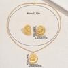 Fashion Ocean Wind Necklace Earrings Set Personalized Conch Metal Design Pendant Long Necklace Women