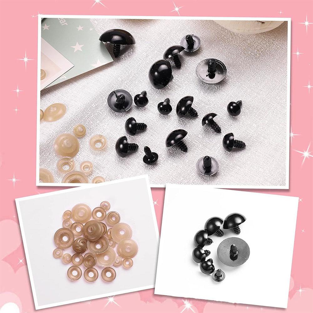 100pcs 5/8/10/12/14mm Black Plastic Safety Eyes For Toys Amigurumi DIY Kit Crafts TeddyBear Toy Eye Doll Decoration Accessories