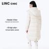 Jinyujie Women's Mid-Length Hooded 90% White Duck Down Jacket