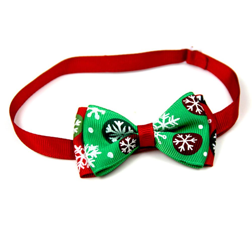 Christmas Series Bowknot Size Adjustable Collar for Pet Dog Teddy Supplies