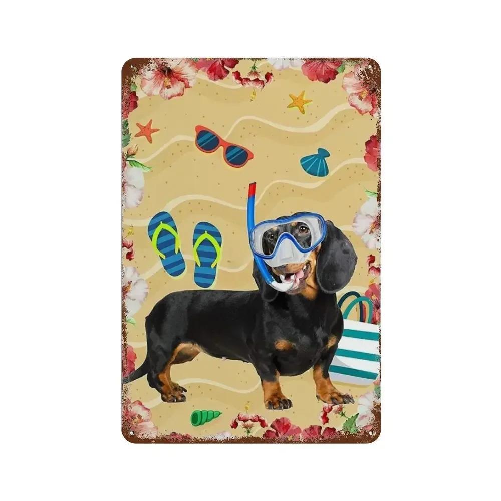 1Pc Vintage Funny Dachshund Dog Doberman Metal Aluminum Signs Napkins My Lord Metal Poster Dachshund Art Metal Plaque Wall De