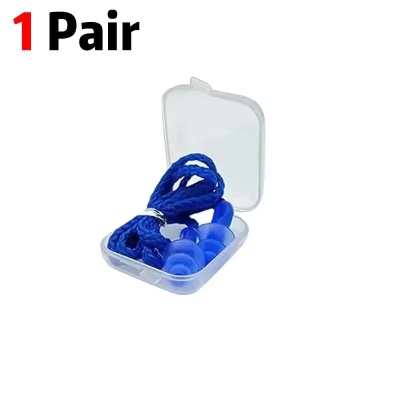 

Soft Anti-Noise Ear Plug Waterproof Swimming Silicone Corded Earplugs Anti Lost Reusable Earplug With Rope Hearing Protection