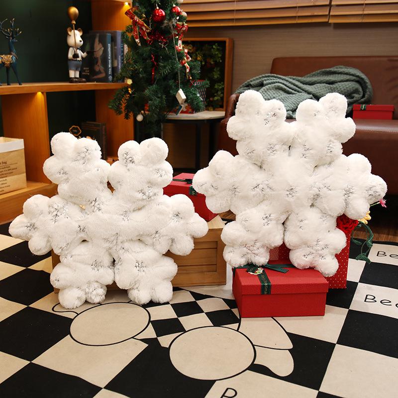 Snowflake Christmas Throw Pillow: Festive White Ornament for Home Decor, Parties & Window Display