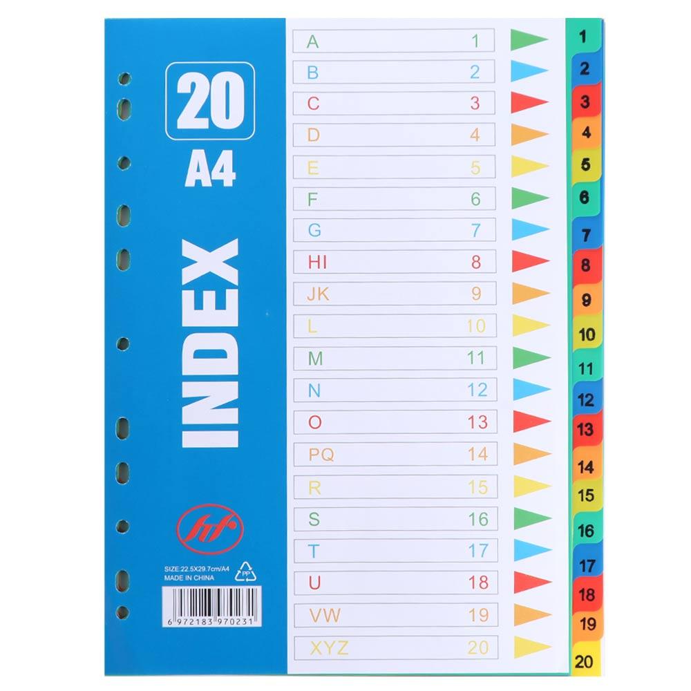 A4 5/10/12/20/31 Seiten Farbiger PP Ordner Zahlen Register Trennblatt 11 Löcher Archivdateien Farbe Notizbuch Bürobedarf