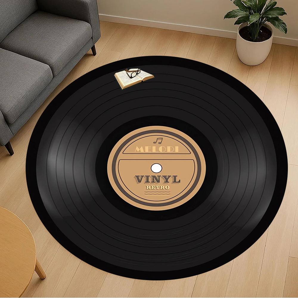 1pc Melodi Vinyl Round Chair mat Area Rug - Non-Slip, Floor Mat for Office, Bedroom, home decor Christmas Gift p0811158