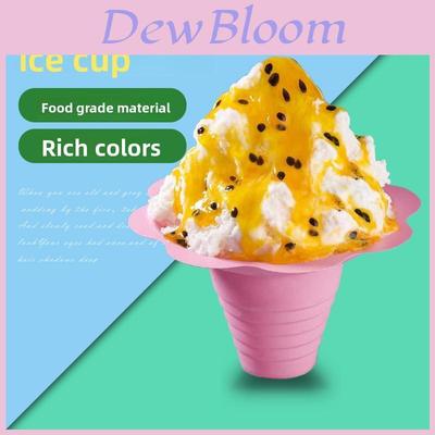 Disposable Snowflake Ice Cups For Dessert Shops 4oz 8oz Pet Material Creative Design