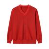 Spring Women's V-Neck Rhinestone Ice Silk Knitwear - Slimming, Versatile, and Comfortable for Middle-aged and Elderly Moms
