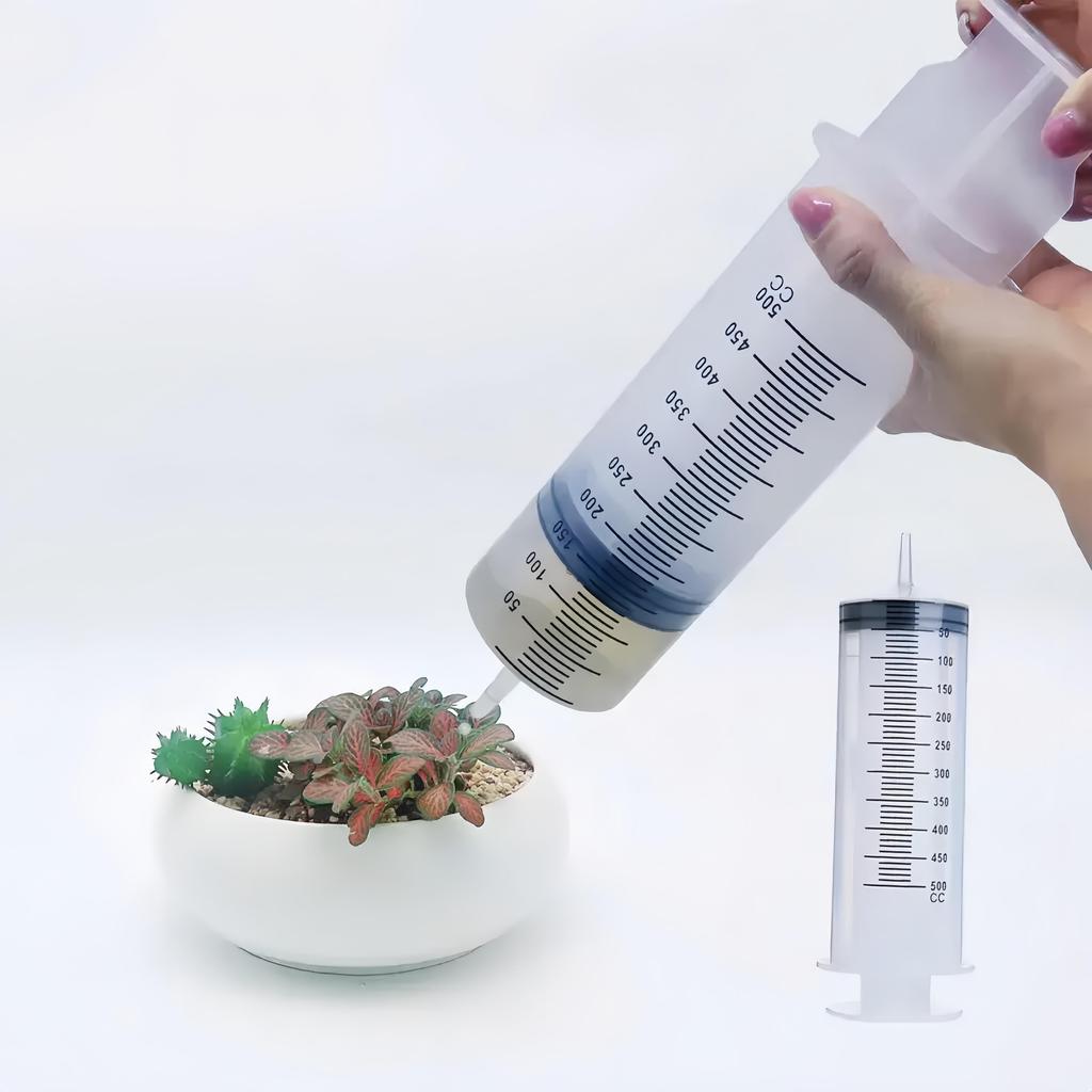500ml Large Syringe with Tube Sterile and Individual Sealed  Plastic Garden Syringe for Liquid Paint Epoxy Resin Oil Watering Plants Refilling