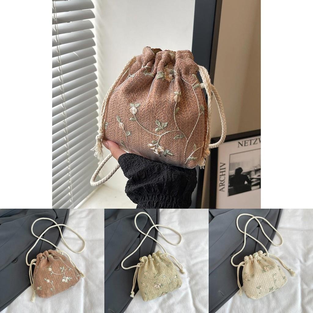 Stylish 2024 Summer Fashionable Womens Bucket Bag Large Capacity Woven Shoulder Bag