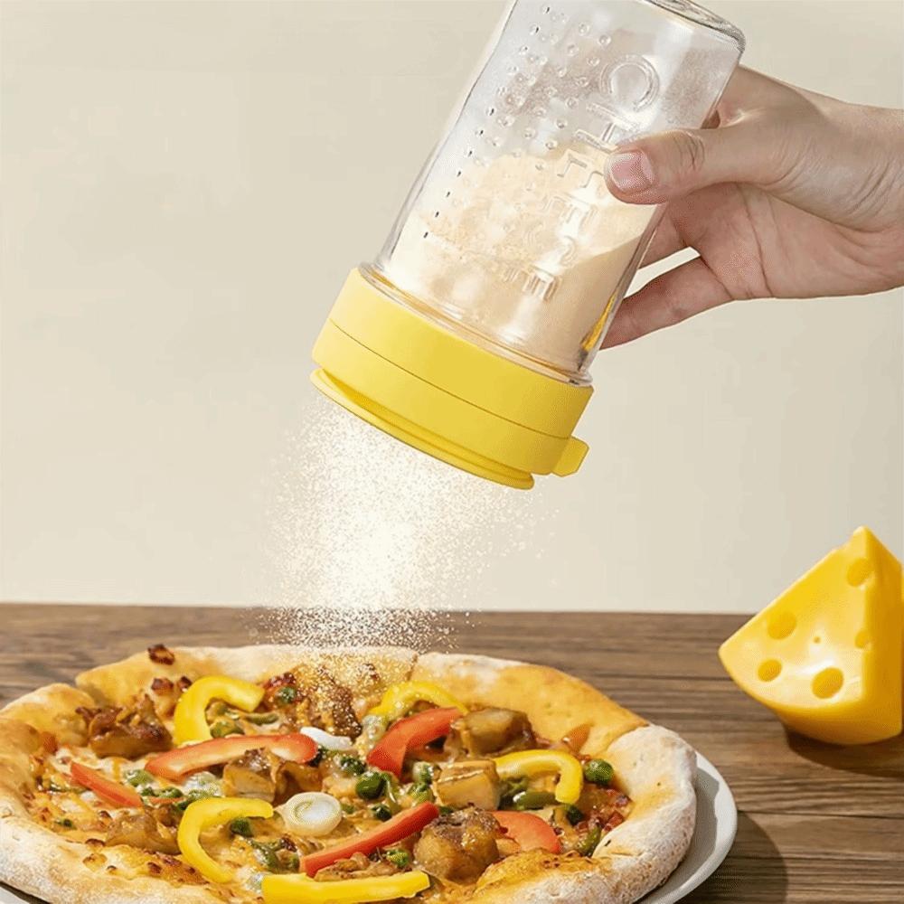 Clear Cheese Sprinkler Rotatable Lid Spice Dispenser Barbecue Seasoning Jar Cooking