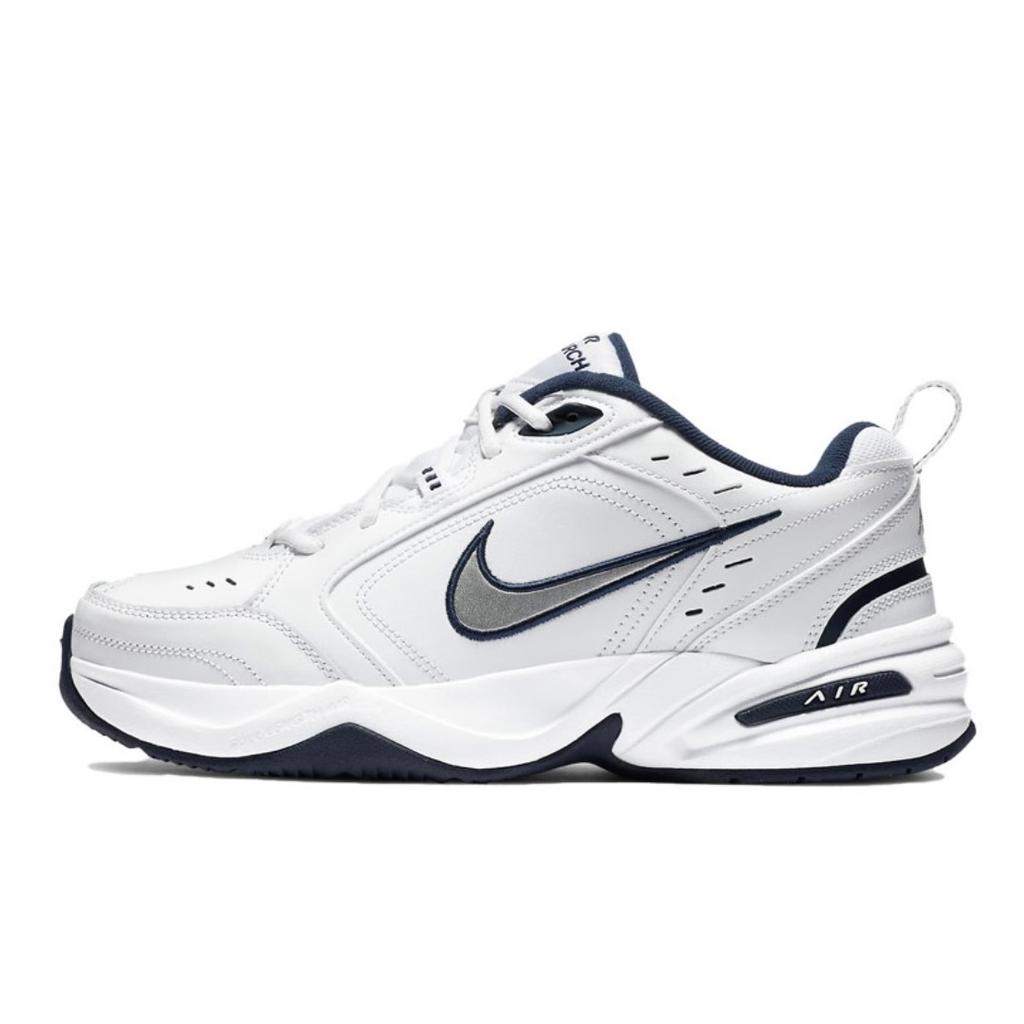 Nike Air Monarch 4 Gray Track Slip Resistant Abrasion Resistant Low top Chunky Sneakers Men's White Gray 415445-102(Team686-)