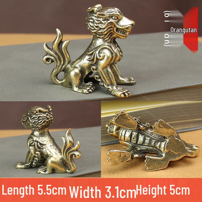 Brass Dragon Nine Sons Keychain and Yazi Taotie Car Ornament Gift
