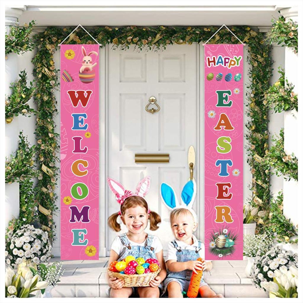 Ostern Veranda Zeichen Frohe Ostern Banner Indoor Outdoor Wand Hängen Flagge Banner