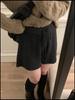 Damen Grau Hohe Taille Wolle Mischung Shorts, A-Linie, Schlankmachender Schnitt, Mittellang, Gerade Beine, Petite Lässige Weite Beine Hosen für Herbst/Winter.