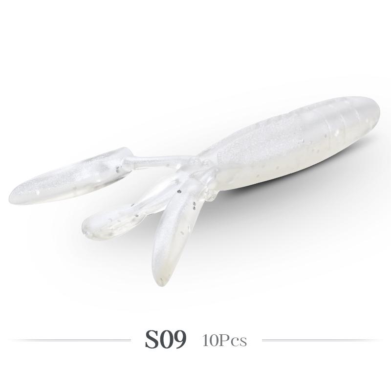 MEREDITH Soft Lure Glide Camaron 94mm 8.4g 10pcs Shrimp Antennae Double Legs Bass Pike JXSC05