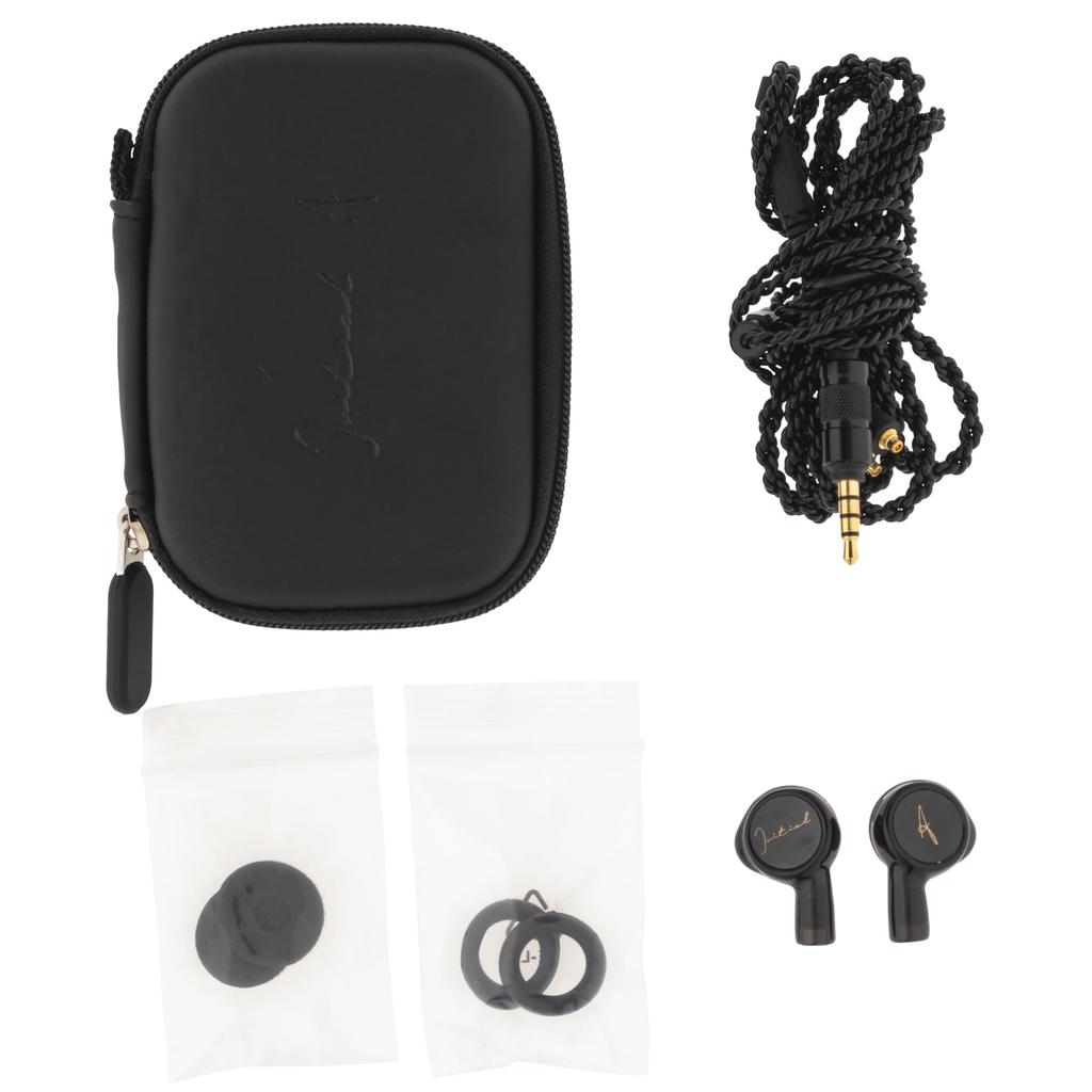 Initial A yui In-ear-hörlurar med platt element med W19 x H30 x D13 mm - - 14,2 mm element, mikrofon, svart, ca.