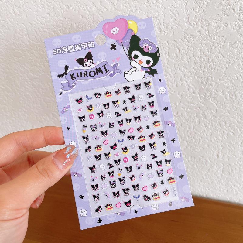 5D Embossed Cartoon Nail and Phone Stickers for Kids